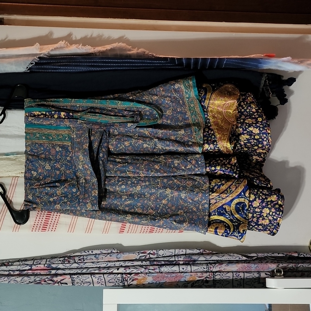 Gorgeous recycled silk sari wrap skirt